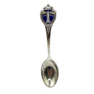 Collectible New York Empire State Souvenir Spoon With Blue Enamel Shield Detail
